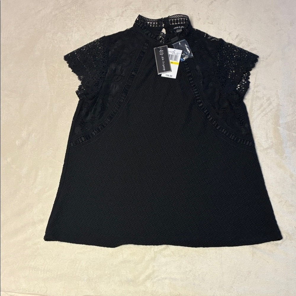 Dark Romance Lace Blouse Medium WhimsyGoth Witchy 20s Vampire Black Glam Siren - Picture 5 of 10